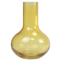 Itens Vaso vaso de vidro amarelo vaso de flores bulbosas vidro Ø10,5cm Alt.15cm