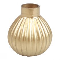 Vaso de vidro dourado vaso decorativo bulboso de vidro Ø10,5cm Alt.11,5cm