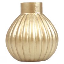 Vaso de vidro dourado vaso decorativo bulboso de vidro Ø10,5cm Alt.11,5cm