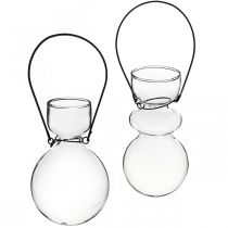 Itens Mini vasos de vidro para suporte de suspensão bulboso H11/11.5cm conjunto de 2