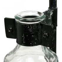 Itens Vaso decorativo garrafa de vidro decorativo com suporte de metal preto Ø13cm