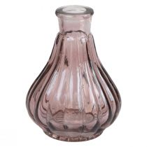 Vaso vaso de vidro rosa vaso decorativo bulboso de vidro Ø8,5cm Alt.11,5cm