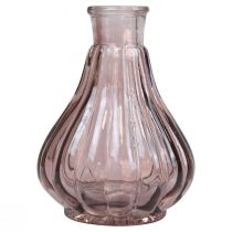 Vaso vaso de vidro rosa vaso decorativo bulboso de vidro Ø8,5cm Alt.11,5cm