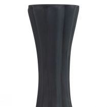 Itens Vaso de vidro preto com ranhuras para vaso de flores de vidro Ø6cm Alt.18cm