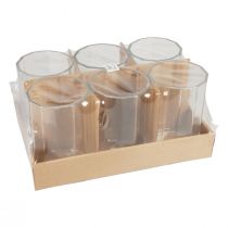 Itens Lanterna de vidro porta-velas transparente Ø9,5cm Alt.15cm 6 unidades