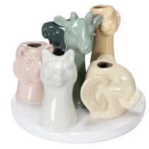 Itens Vaso com figuras decorativas de animais, perfeito para uma decoração lúdica, 13 cm
