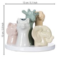Itens Vaso com figuras decorativas de animais, perfeito para uma decoração lúdica, 13 cm