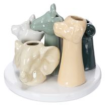 Itens Vaso com figuras decorativas de animais, perfeito para uma decoração lúdica, 13 cm