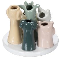 Itens Vaso com figuras decorativas de animais, perfeito para uma decoração lúdica, 13 cm