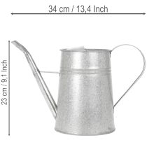 Itens Regador decorativo galvanizado, de metal, cinza, com visual vintage, 1,7L, 23cm de altura, para arranjos florais e vasos com estilo.