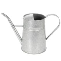 Itens Regador decorativo galvanizado, de metal, cinza, com visual vintage, 1,7L, 23cm de altura, para arranjos florais e vasos com estilo.
