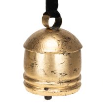 Itens Sino vintage dourado com fita de veludo preta H15cm