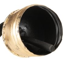 Itens Sino vintage dourado com fita de veludo preta, 15 cm de altura.