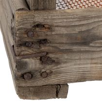 Itens Caixa de madeira vintage com tela de arame, estilo rústico, escorredor de cebola, decorativa, 75×50×14cm