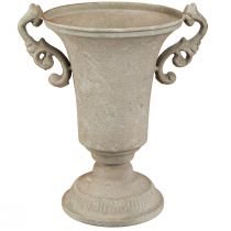Itens Troféu vintage de metal cinza com alça Alt.22,5cm