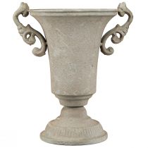 Itens Troféu antigo vintage em metal cinza estilo shabby chic, 22,5 cm de altura.