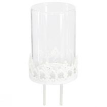 Itens Suporte para tealight vintage para conectar branco Ø5,5cm Alt.8cm 4 unidades