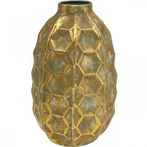 Itens Vaso vintage vaso de flores de ouro look favo de mel Ø23cm H39cm