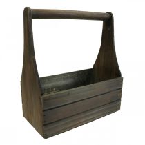 Floreira vintage em madeira marrom 28×14×31cm