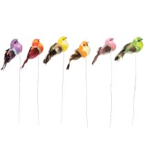 Itens Pássaro artificial com arame para artesanato, decoração colorida para qualquer estação, 8 cm, 12 peças