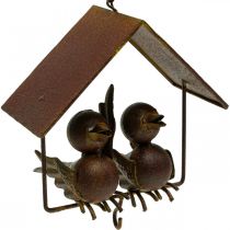Itens Pássaros decorativos para pendurar ferrugem metal decorativo castanho 14,5×16cm