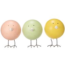 Itens Conjunto de 3 pintinhos decorativos, um enfeite alegre para a primavera e a Páscoa, 12 cm de altura.
