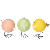 Itens Pintinhos decorativos com design arredondado para um toque leve e divertido, 9,5 cm, 3 peças