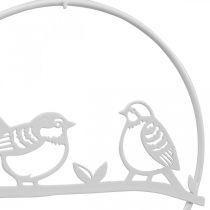 Mola para decoração de janelas em estilo pássaro, metal branco Ø12cm 4uds