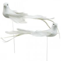 Pombas brancas, casamento, pombas decorativas, pássaros em arame H6cm 6pcs