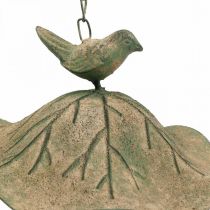 Banho para pássaros pendurado em metal para pássaros, jardim, olhar antigo Alt.28cm
