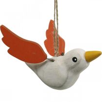 Deco pássaros de madeira para pendurar pássaro decoração de primavera 10,5 cm 6 pçs