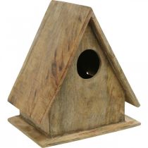 Casa de pássaros para pé, ninho decorativo em madeira natural H29cm