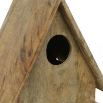 Casa de passarinhos de pé, ninho decorativo madeira natural Alt. 29cm