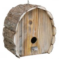 Itens Caixa de nidificação decorativa casa de pássaros decoração de jardim de madeira branco natural lavado Alt. 22 cm L. 21 cm