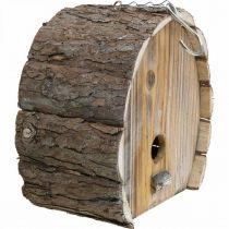 Itens Caixa de nidificação decorativa casa de pássaros decoração de jardim de madeira branco natural lavado Alt. 22 cm L. 21 cm