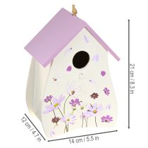 Itens Casinha de pássaros com estampa floral primaveril, decoração para varanda ou apartamento, 21 cm
