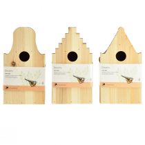 Itens Caixa de ninhada de madeira para casa de passarinho Blue Tit Fir H22,5cm 3 unidades