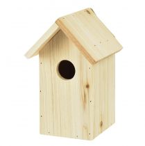 Casa de pássaros caixa de nidificação de madeira madeira de abeto azul 11,5×11,5×18cm