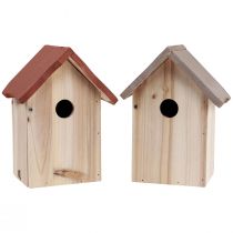 Itens Caixa de nidificação para casinha de passarinho em madeira castanho natural/bege 23cm 1ud