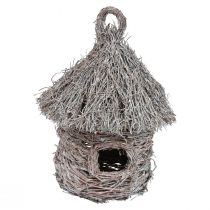 Casa de pássaro decorativa madeira metal casa de árvore decorativa Ø17cm Alt.26cm