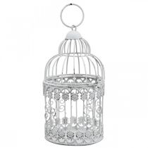 Decoração de metal para gaiola de pássaro Deco Aviary branco gasto Ø10cm H17cm