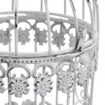 Decoração de metal para gaiola de pássaro Deco Aviary branco gasto Ø10cm H17cm