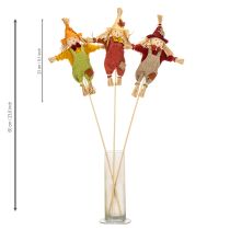 Itens Figura decorativa de espantalho em um palito para artesanato e plantas, 60 cm