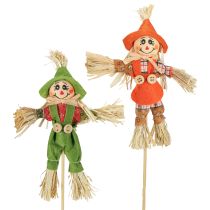 Itens Estacas de flores de espantalho verde laranja H16cm 16 peças