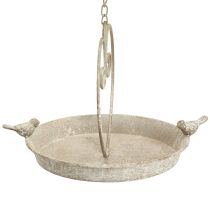 Itens Banheira para pássaros em metal com coração para pendurar antiga Ø21,5cm