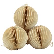 Itens Bolas de favo de mel creme de natal glitter Ø7cm 4 unidades