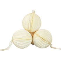 Itens Bolas de favo de mel bolas de favo de mel natal glitter branco Ø7cm 4 unidades