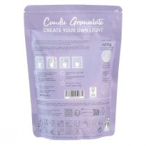Itens Grânulos de cera de areia para vela com pavio aroma lavanda 400g