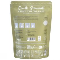 Itens Grânulos de cera branca para velas com pavio 400g