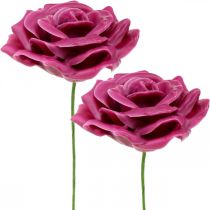 Cera rosas rosas deco cera rosa Ø8cm 12p